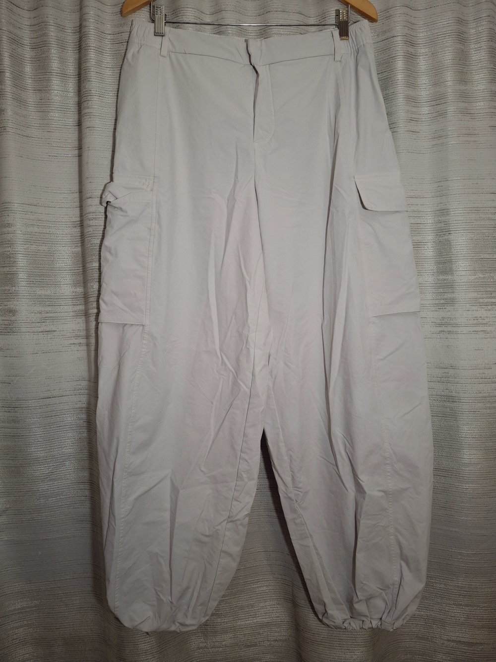 Calia Women’s Light Gray Cargo Jogger Pants - Relaxed Track Style Large